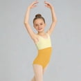 thumbnail image 1 of Xdegoge Kids Girls Sleeveless Ballet Dance Leotards Color Block Gymnastics Bodysuit Breathable Stretchy Dancewear Athletic Outfit Workout Active Playwear Tops For Children, 1 of 6