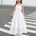 thumbnail image 1 of Xdegoge Kids Girls Summer Boho Dress Maxi Tiered A Line V Neck Ruffle Sleeveless Tween Sundress Flowy Flattering Lightweight Casual Beach Vacation Wedding Guest Party Wear for Teen, 1 of 9
