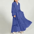 thumbnail image 1 of Xdegoge Kids Prayer Dress Muslim Clothes for Girls V Neck Long Sleeve Abaya with Hijab Two Piece Ramadan Kaftan Abaya Set Flowy Chiffon Islamic Modest Wear Size 5-14, 1 of 8