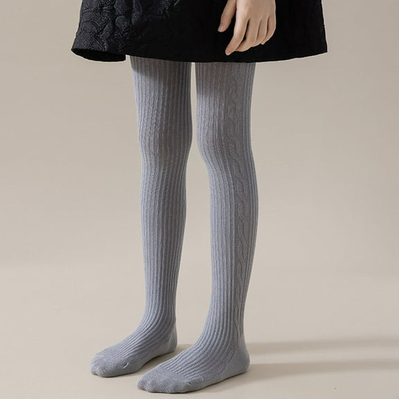 Xdegoge Kids Ribbed Knee High Socks for Girls Toddler Warm Winter Thigh High Tights