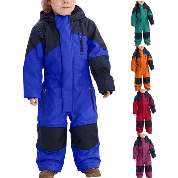Xdegoge Kids' Snowsuit Boys' and Girls' Waterproof Jumpsuit Windproof Thermal Snow Suit for Kids Winter Ski Suit Coveralls Toddler Snow Suit One Piece Snowsuit Winter Outdoor jumpsuit (1T-15)