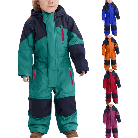 Xdegoge Kids' Snowsuit Boys' and Girls' Waterproof Jumpsuit Windproof Thermal Snow Suit for Kids Winter Ski Suit Coveralls Toddler Snow Suit One Piece Snowsuit Winter Outdoor jumpsuit (1T-15)