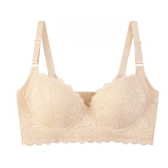 Xdegoge Lace Bralettes for Women Plus Size Push Up Soft Supportive Adjustable Straps Bras Lingerie Comfy Elegant Breathable Padded Full Coverage Bra