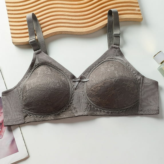Xdegoge Lace Bras for Women Sexy Bra Anti Sagging Full Coverage Bras Comfy Solid Color Maternity Sleeping Underwear Everyday Bras Brown XXXXL Sujetadores Sin Varillas Para Mujer
