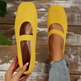 thumbnail image 1 of Xdegoge Ladies Sandals Summer Knit Mary Janes Square Toe Flats Elastic Strap Breathable Mesh Walking Shoes Casual Slip On Loafers Lightweight Dressy Footwear Non Slip Bottom, 1 of 8