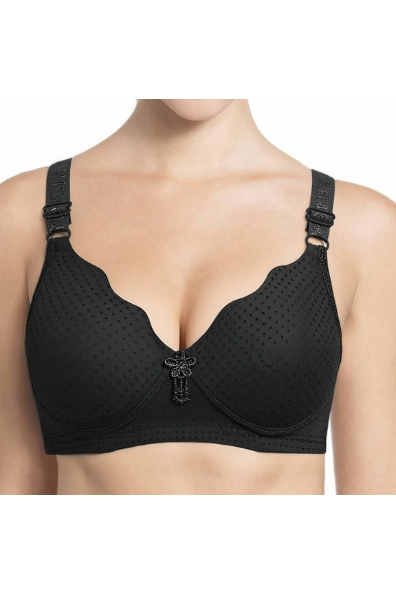 Laser Cut Seamless Bras for Women Breathable Perforated Wireless Bralettes with Flower Charm Padded Comfort T-Shirt Bra Lightweight Invisible Underwear for Summer Wear