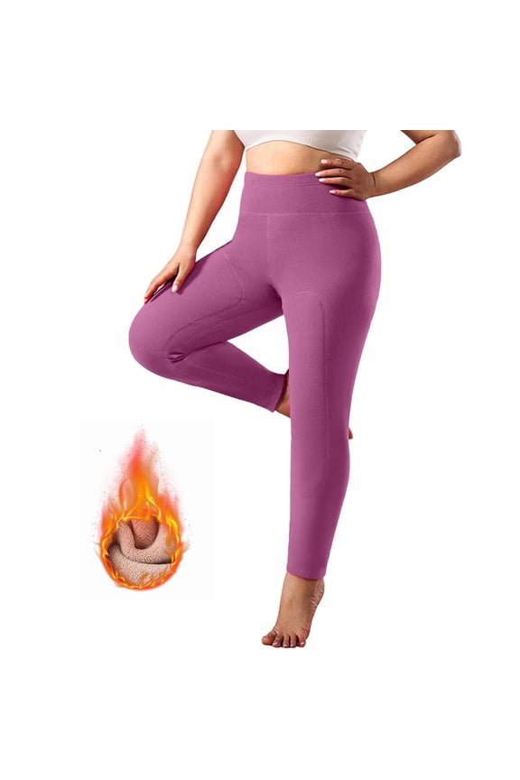 Leggings for Women Plus Size High Waist Butt Lifting Fleece Lined Patch Yoga Pants Winter Thick Thermal Tights Athletic Cozy Soft Sweatpants 2025