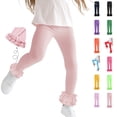 thumbnail image 1 of Xdegoge Leggings for Girls Elastic Waist Ruffle Hem Pants Slim Stretchy Full Length Legging Cute Trendy 2026 Clothing Size 3-12 Years, 1 of 10