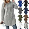 thumbnail image 1 of Xdegoge Long Hoodies for Women Pullover Tunic Drawstring Hooded Sweatshirts Long Sleeve Lightweight Casual Hoodie with Pocket 2025 Fall Fashion Outfits, 1 of 8