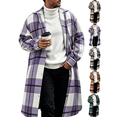 thumbnail image 1 of Xdegoge Long Plaid Coat Mens Casual Button Down Shacket Jacket Winter Warm Trench Coat Relaxed Fit Flannel Overcoat Outerwear for Fall Cold Weather Daily Use, 1 of 7