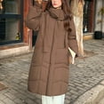 thumbnail image 1 of Xdegoge Long Puffer Jackets for Women Warm Zip up Heavy Winter Coat Thermal Padded Button Down Winter Coats Quilted Hooded Long Sleeve Jacket with Pockets Outerwear, 1 of 6