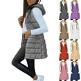 thumbnail image 1 of Xdegoge Long Quilted Vest Women Hooded Lightweight Zip Up Padded Jackets with Pocket Stand Collar Warm Casual Sleeveless Puffer Jacket Outdoor Trendy Winter Coats 2025, 1 of 10