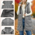 thumbnail image 1 of Xdegoge Long Quilted Vest for Women Puffer Jacket Sleeveless Hooded Zip Up Warm Padded Lightweight Coats with Pockets Outerwear Chaqueta De Invierno Para Mujer, 1 of 9