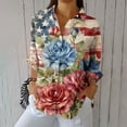 thumbnail image 1 of Xdegoge Long Sleeve Shirts for Women 4Th of July Shirts Patriotic Usa T Shirt Loose Fit American Flag Shirt Button Up Trendy Collared Blouses Summer Tunic Tops Purchase History My Account History, 1 of 4