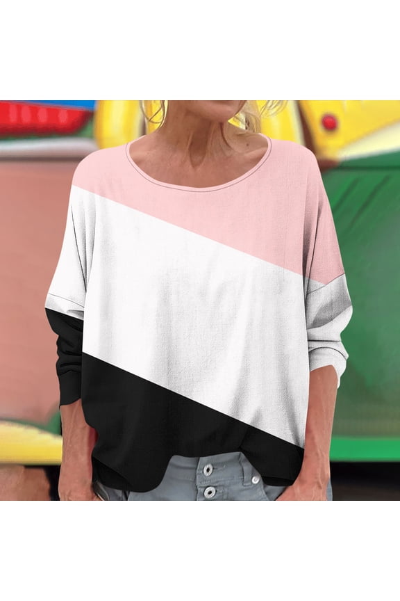 Long Sleeve Shirts for Women Plus Size Crew Neck T Shirt Floral Trendy Summer Tunic Tops Casual Loose Fit Tees Shirt Oversized Blouses Ropa Mujer Women On