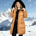 thumbnail image 1 of Xdegoge Long Winter Coat for Women with Faux Fur Hood Zip up Padded Quilted Jackets Warm Long Sleeve Casual Down Coats Fashion Plus Size Outerwear Jacket with Pockets, 1 of 7