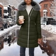 thumbnail image 1 of Xdegoge Long Winter Coats for Women with Faux Fur Hood Zip Up Fleece Lined Quilted Jackets Pockets Casual Tunic Down Jacket Thick Warm Coat 2025, 1 of 5
