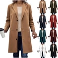thumbnail image 1 of Xdegoge Long Wool Coat Women Single Breasted Peacoat Jacket Warm Notched Lapel Woolen Blend Trench Coats Fashion Winter Clothes with Pockets Outerwear, 1 of 5