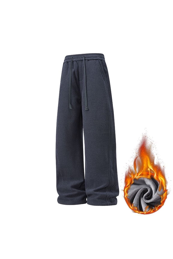 Loose-Fit Knit Trousers with Elastic Waistband and Cuffed Hem, Lightweight Design for Comfortable Daily Wear