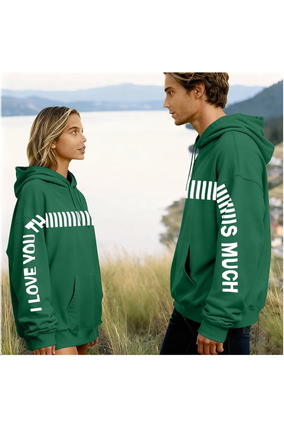 Matching Hoodies for Couples I Love You This Much Hoodie His and Hers, Hubby & Wifey, Fiance Sweatshirts, Valentines Day Personalized Gifts Women Men Sweatshirt for Boyfriend Girlfriend