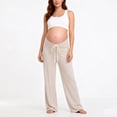thumbnail image 1 of Xdegoge Maternity Lounge Pants for Women Under Bump Drawstring Drawstring Wide Leg Pregnancy Trousers Casual Comfy Stretch Sleepwear Yoga Activewear, 1 of 9