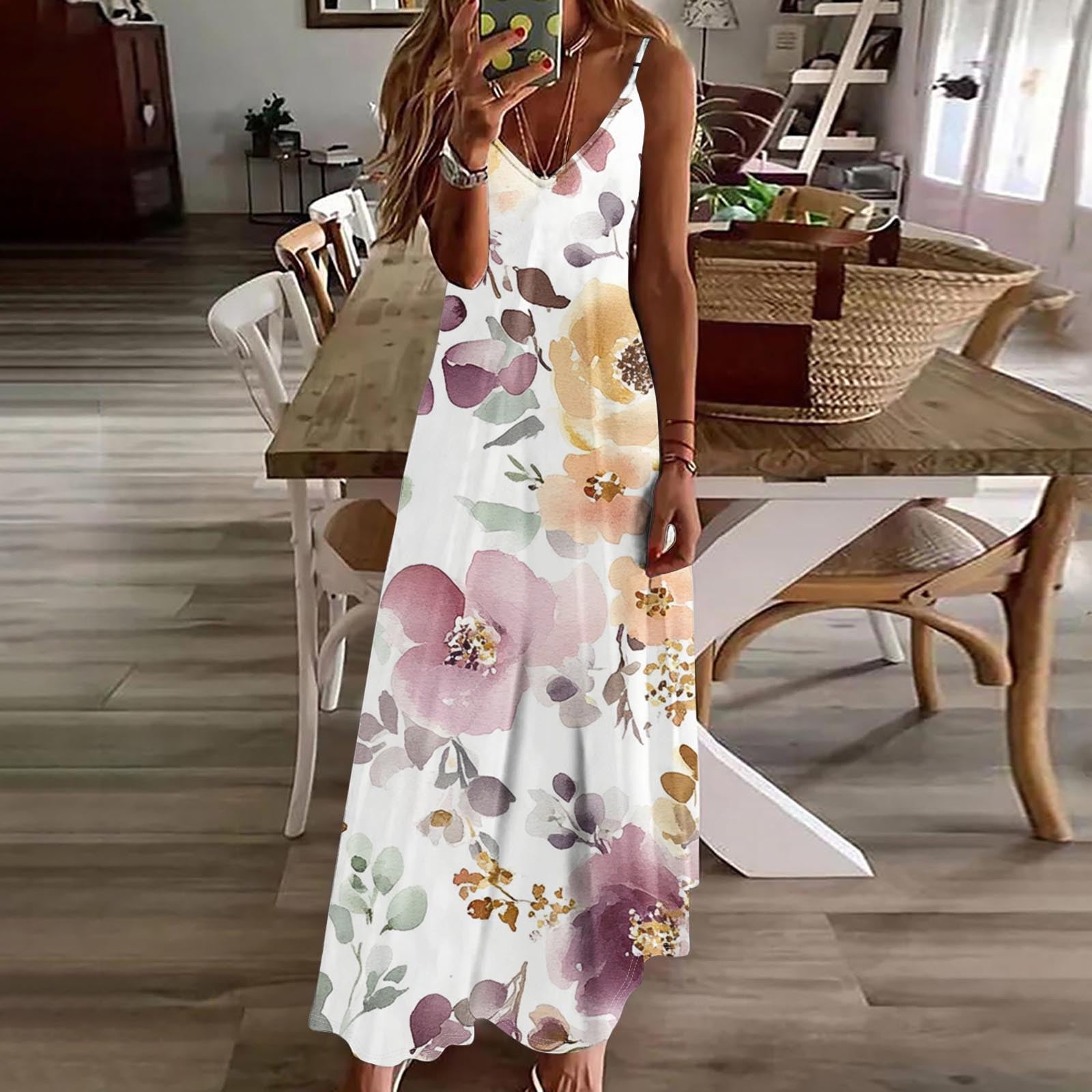 great beach dresses Soft Pink Gray Spaghetti Strap Summer Dress – Kawaiies main image 1