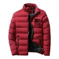 thumbnail image 1 of Xdegoge Men Long Sleeved Jacket Warm Down Outerwear Full Zip Puffer Jackets with Pockets Quilted Insulated Coat Fashion Solid Color Warm Puffy Coats, 1 of 2