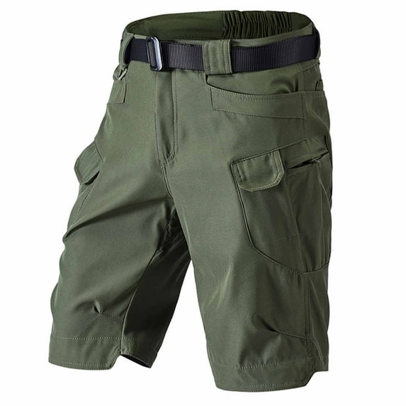 Xdegoge Men's Cargo Shorts with No Belt Loop, Multiple Pockets and Durable Material, Designed for Outdoor and Military Use
