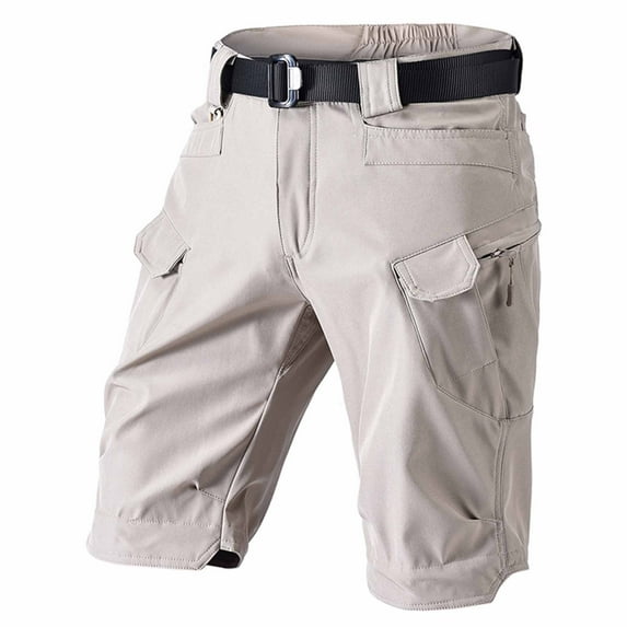 Xdegoge Men's Cargo Shorts with No Belt Loop, Multiple Pockets and Durable Material, Designed for Outdoor and Military Use