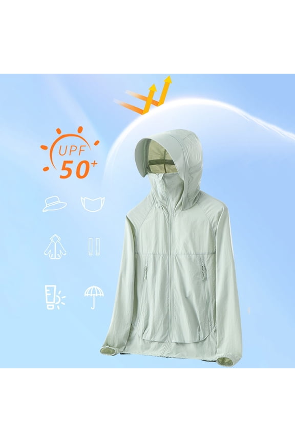 Men's Full Face Mask Sun Protection Hoodie Slim Fit Long Sleeve Cooling Shirt with Visor Thumb Holes UPF 50+ Fishing Hiking Biking Outdoor Outfits