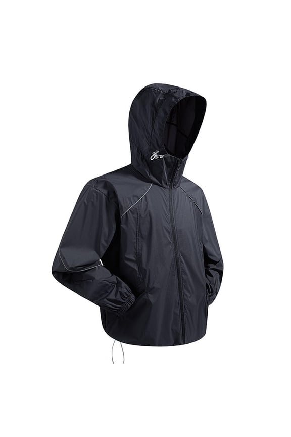 Men's Lightweight Sun Protection Jacket Regular Fit Hooded Windbreaker Full Zip Quick-Dry UV Shield Performance Outerwear Casual Hiking Wear