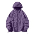 thumbnail image 1 of Xdegoge Men's Lightweight Windbreaker Jacket Hooded Rain Coat Full Zip Loose Fit Outdoor Hiking Travel Casual Windproof Outwear, 1 of 5