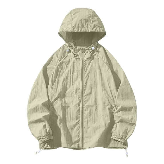 Xdegoge Men's Lightweight Windbreaker Jacket Hooded Rain Coat Full Zip Loose Fit Outdoor Hiking Travel Casual Windproof Outwear