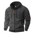 thumbnail image 1 of Xdegoge Men's Long Sleeve Hoodie Full Zip Hooded Sweatshirt Casual Thermal Jacket Fashion Loose Fitting Outerwear Lightweight Outdoor Hiking Solid Coat, 1 of 8