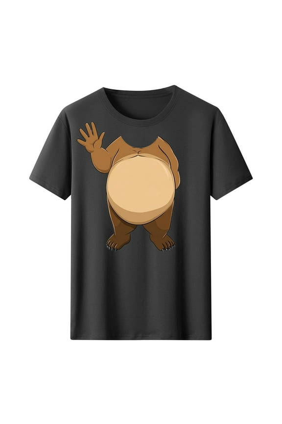 Men's Monkey Flexing Muscles T-Shirt, Funny Animal Design, Comfortable Crew Neck Tee for Casual Humor Outfits