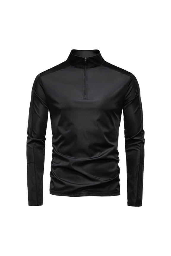 Men's Quarter Zip Sun Protection Pullover [Muscle Fit] Stand Collar Long Sleeve UV Shield Quick-Dry Breathable Athletic Golf Workout Performance Tops