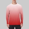 thumbnail image 1 of Xdegoge Men's Raglan Long Sleeve Sun Protection Shirt Crew Neck Performance Tee Gradient Pattern Quick-Dry Athletic Workout Tops Casual Gym Wear, 1 of 5
