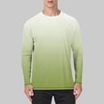 thumbnail image 1 of Xdegoge Men's Raglan Long Sleeve Sun Protection Shirt Crew Neck Performance Tee Gradient Pattern Quick-Dry Athletic Workout Tops Casual Gym Wear, 1 of 5