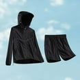 thumbnail image 1 of Xdegoge Men's Reflective Trim Sun Protection Set Hooded Zip Up Jacket with Matching Shorts Quick-Dry Athletic Tracksuit Active Workout Outfits for Outdoor Running, 1 of 5