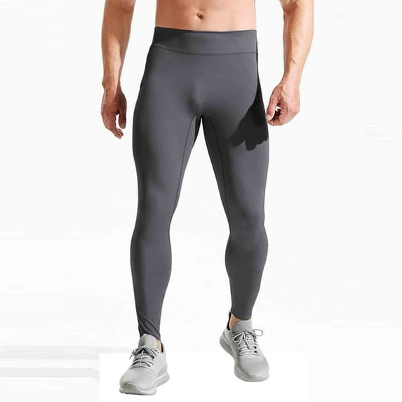 Xdegoge Men's Seamless Compression Tights Full-Length Stretch Fabric High-Waist Design for Running Cycling and Intense Workouts
