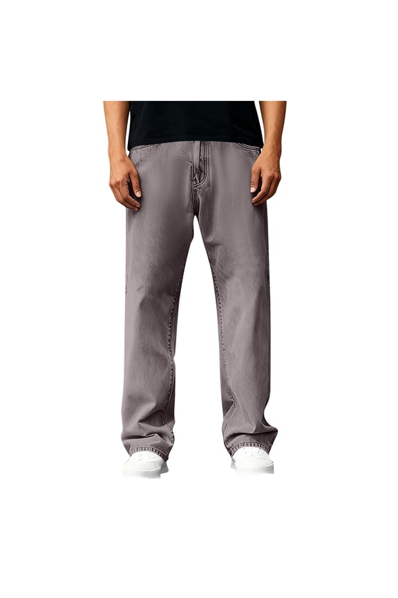 Men's Straight Leg Jeans Classic Denim Style Relaxed Fit Everyday Wear Versatile for Casual and Street Fashion