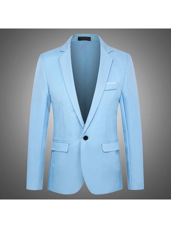 Men's Suit Jackets Trench Lapel Button Slim Fitting Blazers Suit Coat with Pockets Casual Business Fashion Stylish Clothing for Wedding Prom Party