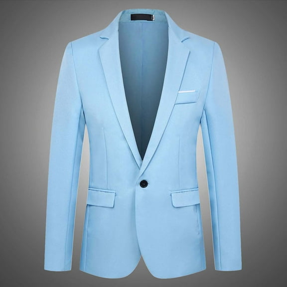 Xdegoge Men's Suit Jackets Trench Lapel Button Slim Fitting Blazers Suit Coat with Pockets Casual Business Fashion Stylish Clothing for Wedding Prom Party
