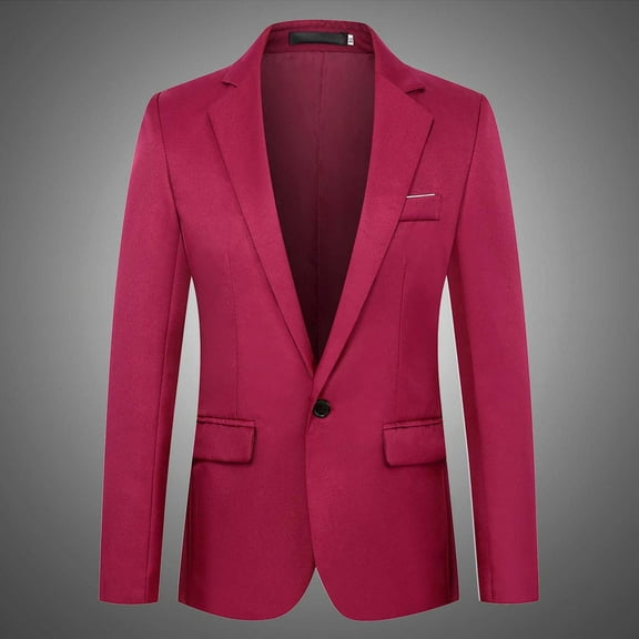 Xdegoge Men's Suit Jackets Trench Lapel Button Slim Fitting Blazers Suit Coat with Pockets Casual Business Fashion Stylish Clothing for Wedding Prom Party