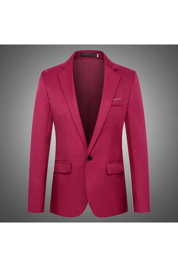 Men's Suit Jackets Trench Lapel Button Slim Fitting Blazers Suit Coat with Pockets Casual Business Fashion Stylish Clothing for Wedding Prom Party