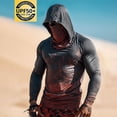 thumbnail image 1 of Xdegoge Men's Sun Protection Hooded Shirt Muscle Fit Long Sleeve US Flag Graphic Performance Quick-Dry Workout Hoodie Patriotic Athletic Training Outfits, 1 of 3