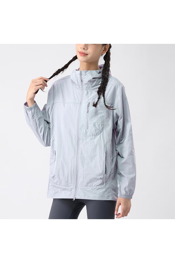 Men's Sun Protection Jacket with Pockets Lightweight Hooded Windbreaker Quick-Dry Mesh Lining Fishing Shirt Travel Vacation Outdoor Athletic Outfits