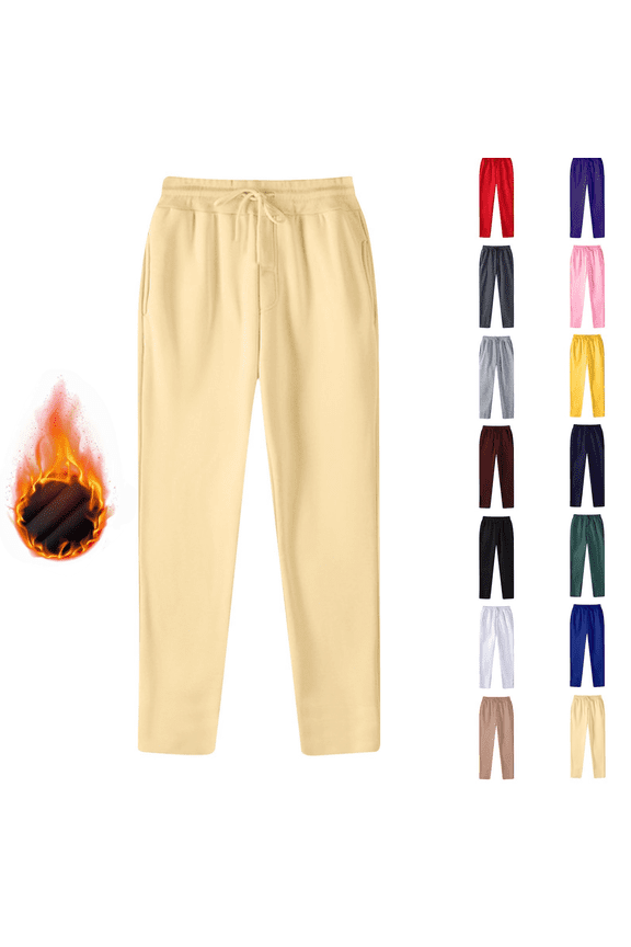 Men's Sweatpants Fleeced Drawstring Elastic Waist Joggers Casual Gym Workout Truck Pants Outdoor Sport Warm Sport Gear for Running Hiking with Pockets