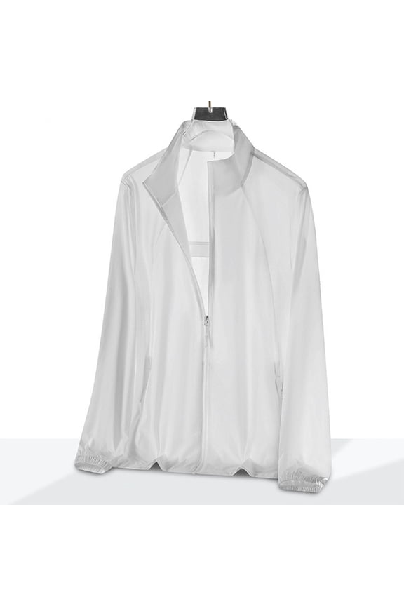 Men's Unisex High-Neck Sun Protection Jacket Slim Fit Full Zip Long Sleeve Quick-Dry Cooling Performance Shirt Athletic Cycling Running Workout Tops