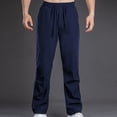 thumbnail image 1 of Xdegoge Men's Wide Leg Track Pants Soft Flowy Fabric Elastic Waistband Relaxed Fit Fashionable Lounge Pants for Leisure and Home Use, 1 of 4